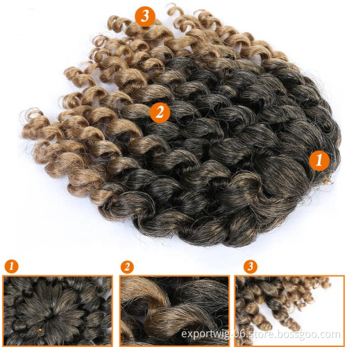 8inch Solid Colors Wand Curl Crochet Braids 20 Roots Curl Synthetic Crochet Braids Hair Extension for Black Women